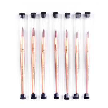 TIANMI Kolinsky Acrylic Nail Brush Nail Extension UV Gel Builder Tools Golden Nail Brushes for Acrylic Application