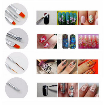 Yinikiz 15 τμχ Συμβουλές για την τέχνη νυχιών Εργαλεία Πινέλο Πολωνικής Πένας Σχεδίασης λωρίδα επένδυσης DIY Nail Dotting DIY Διακοσμήσεις