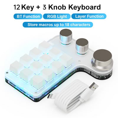 Programiranje Macro Prilagođena tipka Tipkovnica RGB 3 tipke Kopiraj Zalijepi Mini gumb Photoshop Gaming tipkovnica Mehanička Hotswap Macropad