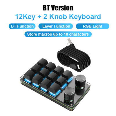 Programiranje Macro Prilagođena tipka Tipkovnica RGB 3 tipke Kopiraj Zalijepi Mini gumb Photoshop Gaming tipkovnica Mehanička Hotswap Macropad