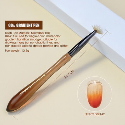 Aukštos kokybės profesionalios medžiagos Nagų dailės šepetėlis Akrilo pudra, gelio lakas, dažymas nagų priauginimui manikiūro šepetėliai įrankiai