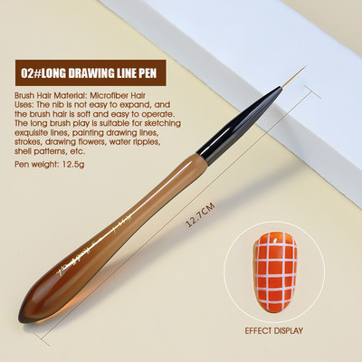 Aukštos kokybės profesionalios medžiagos Nagų dailės šepetėlis Akrilo pudra, gelio lakas, dažymas nagų priauginimui manikiūro šepetėliai įrankiai