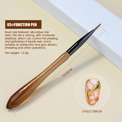 Aukštos kokybės profesionalios medžiagos Nagų dailės šepetėlis Akrilo pudra, gelio lakas, dažymas nagų priauginimui manikiūro šepetėliai įrankiai