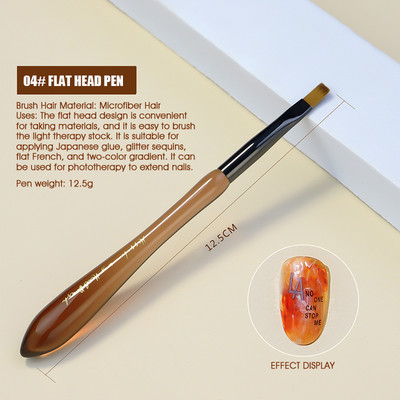 Aukštos kokybės profesionalios medžiagos Nagų dailės šepetėlis Akrilo pudra, gelio lakas, dažymas nagų priauginimui manikiūro šepetėliai įrankiai