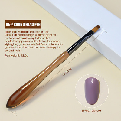 Aukštos kokybės profesionalios medžiagos Nagų dailės šepetėlis Akrilo pudra, gelio lakas, dažymas nagų priauginimui manikiūro šepetėliai įrankiai