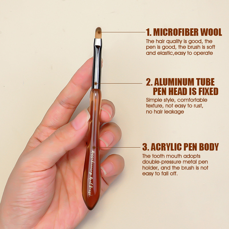 Aukštos kokybės profesionalios medžiagos Nagų dailės šepetėlis Akrilo pudra, gelio lakas, dažymas nagų priauginimui manikiūro šepetėliai įrankiai