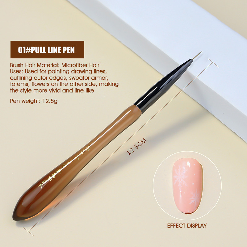 Aukštos kokybės profesionalios medžiagos Nagų dailės šepetėlis Akrilo pudra, gelio lakas, dažymas nagų priauginimui manikiūro šepetėliai įrankiai