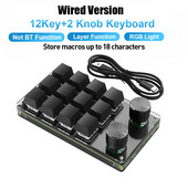 Stocați macro-uri Până la 18 caractere Tastatură Hotswap Buton Programare Tastatură pentru jocuri Comutator mecanic roșu Cablat 12 taste