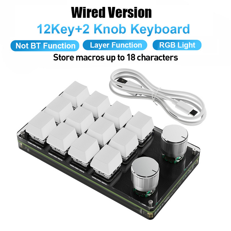 Stocați macro-uri Până la 18 caractere Tastatură Hotswap Buton Programare Tastatură pentru jocuri Comutator mecanic roșu Cablat 12 taste