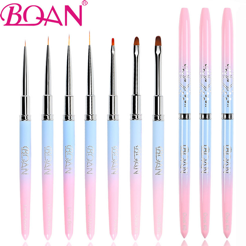 BQAN nagų šepetėlis UV gelio šepetėlis Nagų dailės teptuko linija tapybos šepečiai Akrilo plonas įklotas piešimo rašiklis Manikiūro įrankiai profesionalams