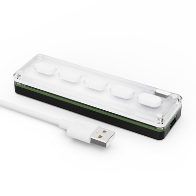 BT5.0 belaidė tinkinta makro klaviatūra, USB TypeC programuojamas silikoninis nutildymo mygtukas, 5 klavišų klaviatūros