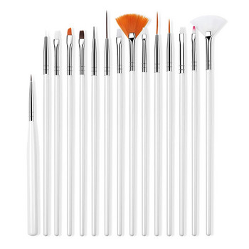 15 τμχ/Σετ Βούρτσα νυχιών Ombre Brushes UV Gel Βερνίκι νυχιών Πινέλο Ζωγραφική Σχέδιο Σετ στυλό σκάλισμα για μανικιούρ Εργαλεία σχεδίασης DIY