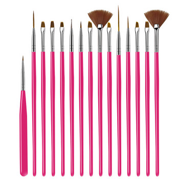 15 τμχ/Σετ Βούρτσα νυχιών Ombre Brushes UV Gel Βερνίκι νυχιών Πινέλο Ζωγραφική Σχέδιο Σετ στυλό σκάλισμα για μανικιούρ Εργαλεία σχεδίασης DIY