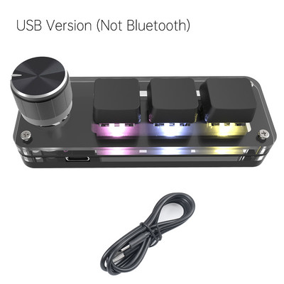 „Macropad“ makromechaninė klaviatūra RGB mini žaidimų tinkintos programavimo rankenėlės klaviatūros raudonos spalvos jungiklis 3 4 klavišai, skirti „Photoshop“