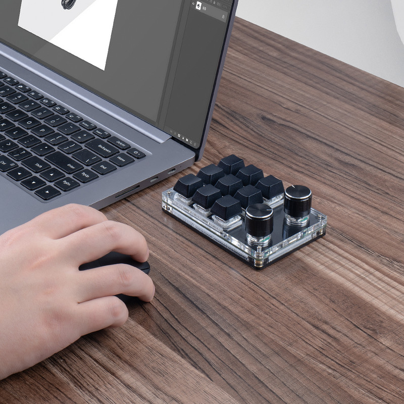 „Macropad“ makromechaninė klaviatūra RGB mini žaidimų tinkintos programavimo rankenėlės klaviatūros raudonos spalvos jungiklis 3 4 klavišai, skirti „Photoshop“