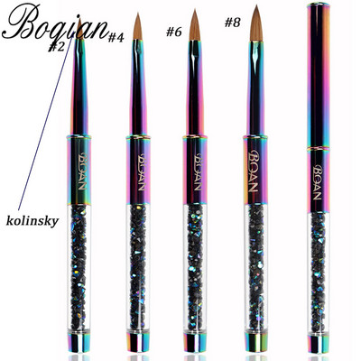 BQAN Rainbow 2#4#6#8# Pure Kolinsky nagu akrila birste manikīra pagarinājuma pildspalvai nagu lakas krāsošanai.