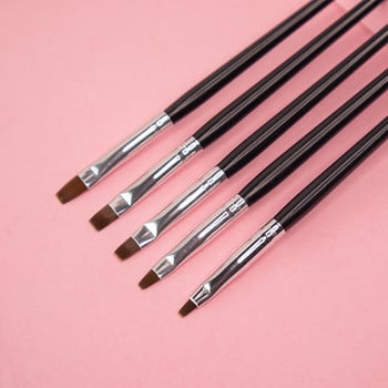 5τμχ/Σετ Professional Liner Painting Pen Nail Art Brushes Nail Art UV Gel Pen Art Salon Home Use Gel Nail Brush Ανθεκτικό Ακρυλικό