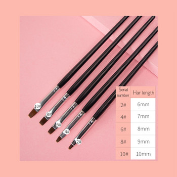 5τμχ/Σετ Professional Liner Painting Pen Nail Art Brushes Nail Art UV Gel Pen Art Salon Home Use Gel Nail Brush Ανθεκτικό Ακρυλικό