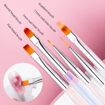 5 Χρώματα Aurora Translucent Ζωγραφική Νυχιών Flower Carving UV Gel Extension Liner Σχέδιο Ακρυλικό στυλό γαλλικού ρίγε