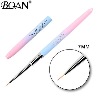 BQAN gradientas metalinis nagų šepetėlis Nagų dailės teptuko linija dažymo šepečiai Crystal Acrylic Thin Liner Piešimo rašiklis Manikiūro įrankiai UV gelis