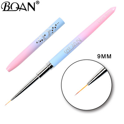 BQAN gradientas metalinis nagų šepetėlis Nagų dailės teptuko linija dažymo šepečiai Crystal Acrylic Thin Liner Piešimo rašiklis Manikiūro įrankiai UV gelis