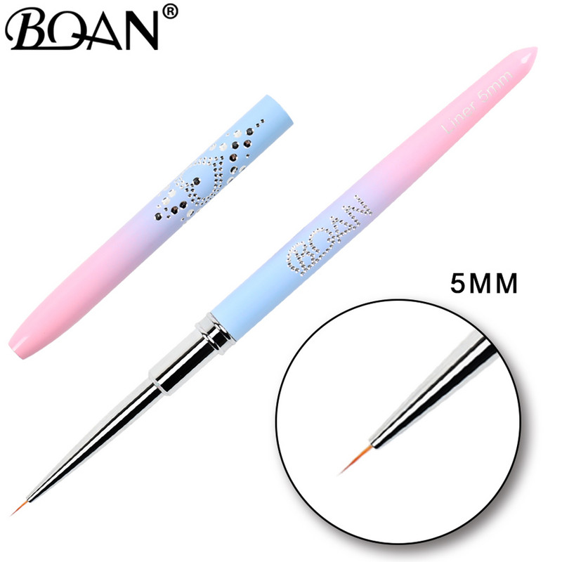 BQAN gradientas metalinis nagų šepetėlis Nagų dailės teptuko linija dažymo šepečiai Crystal Acrylic Thin Liner Piešimo rašiklis Manikiūro įrankiai UV gelis