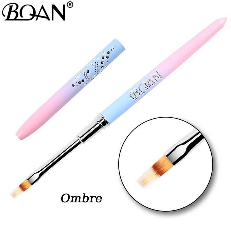 BQAN gradientas metalinis nagų šepetėlis Nagų dailės teptuko linija dažymo šepečiai Crystal Acrylic Thin Liner Piešimo rašiklis Manikiūro įrankiai UV gelis