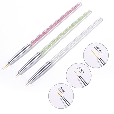 5 DB Akril körömkefe készlet Jó minőségű Nail Art Mink Brush Fa nyéllel Gél Építő Manikűr Körömrajz Festés Bélés Ecset