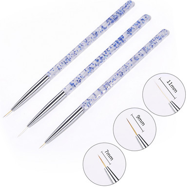 5 DB Akril körömkefe készlet Jó minőségű Nail Art Mink Brush Fa nyéllel Gél Építő Manikűr Körömrajz Festés Bélés Ecset