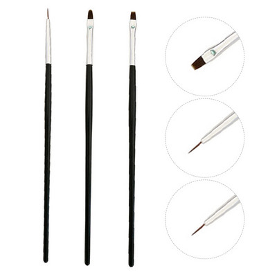 5 DB Akril körömkefe készlet Jó minőségű Nail Art Mink Brush Fa nyéllel Gél Építő Manikűr Körömrajz Festés Bélés Ecset