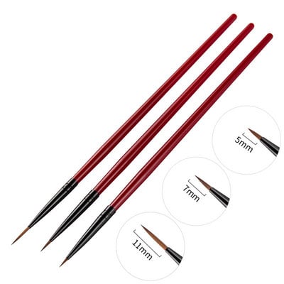 5 DB Akril körömkefe készlet Jó minőségű Nail Art Mink Brush Fa nyéllel Gél Építő Manikűr Körömrajz Festés Bélés Ecset