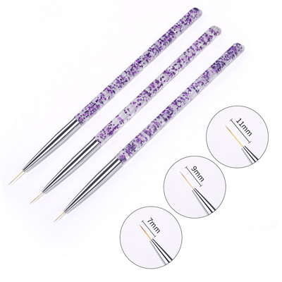 5 DB Akril körömkefe készlet Jó minőségű Nail Art Mink Brush Fa nyéllel Gél Építő Manikűr Körömrajz Festés Bélés Ecset