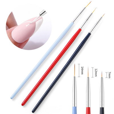 5 DB Akril körömkefe készlet Jó minőségű Nail Art Mink Brush Fa nyéllel Gél Építő Manikűr Körömrajz Festés Bélés Ecset