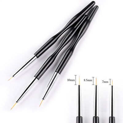 5 DB Akril körömkefe készlet Jó minőségű Nail Art Mink Brush Fa nyéllel Gél Építő Manikűr Körömrajz Festés Bélés Ecset