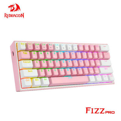 REDRAGON Fizz Pro K616 RGB USB Поддръжка Bluetooth безжична USB 2.4G 3 режима Механична игрална клавиатура Червен превключвател 61 клавиша Изчисление