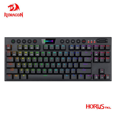 REDRAGON Horus TKL K621 RGB atbalsts Bluetooth 5.0 bezvadu USB 2.4G 3 režīma plānas mehāniskās spēļu tastatūras 97 taustiņu skaitļošanas dators