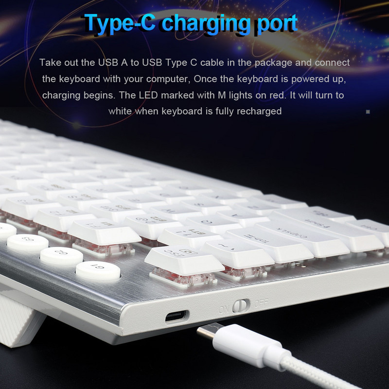 REDRAGON Horus TKL K621 RGB podrška Bluetooth 5.0 bežični USB 2.4G 3 moda Tanka mehanička gaming tipkovnica 97 tipki Compute PC