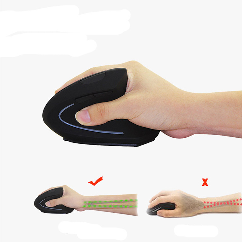 NAUJA belaidė pelė Ergonomiška optinė 2.4G 800/1200/1600DPI riešo gydymas USB įkraunamas vertikalios pelės žaidimų pelės žaidėjas