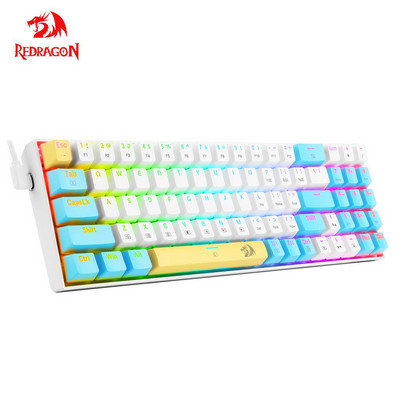 REDRAGON K688 RGB USB Mini tastatură mecanică pentru jocuri întrerupător albastru roșu 78 taste Gamer pentru computer PC laptop cablu detașabil