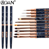 BQAN marmurinis nagų dailės šepetėlis Nagai akrilo įkloto šepetys French Lines Stripes Gėlių tinklelis Tapyba Piešimo rašiklis Manikiūro įrankiai