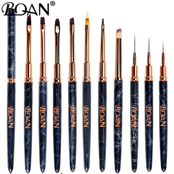 BQAN Marbling Nail Art Brush Nails Acrylic Liner Brush French Lines Stripes Flower Grid Painting Εργαλεία μανικιούρ στυλό σχεδίασης