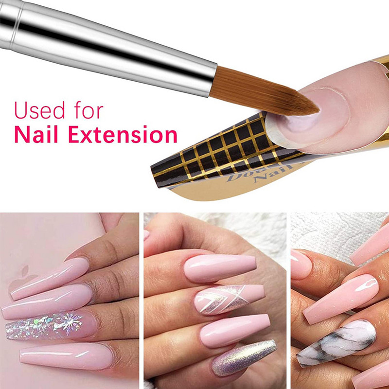 1vnt Akrilinis nagų šepetėlis Kolinsky 2# Nail Art Mink Šepečiai UV gelis Carving Pen Brush Skysta pudra "pasidaryk pats" profesionalūs manikiūro įrankiai