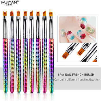 Nail Art Mermaid Brush Gradient French Moon Shading Pen Painting Συμβουλές σχεδίου Ακρυλικό gel UV Polish Design Εργαλεία μανικιούρ