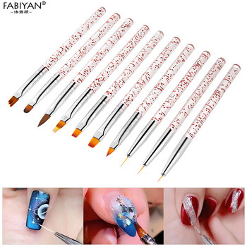 Nail Art Mermaid Brush Gradient French Moon Shading Pen Painting Συμβουλές σχεδίου Ακρυλικό gel UV Polish Design Εργαλεία μανικιούρ