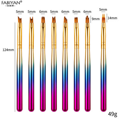Perie de sirenă pentru arta unghiilor, gradient, pix pentru umbrirea lunii franceze, pictură, sfaturi pentru desen, gel acrilic, lac UV, instrumente de manichiură