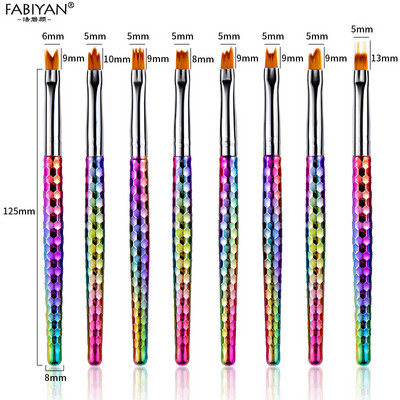 Perie de sirenă pentru arta unghiilor, gradient, pix pentru umbrirea lunii franceze, pictură, sfaturi pentru desen, gel acrilic, lac UV, instrumente de manichiură