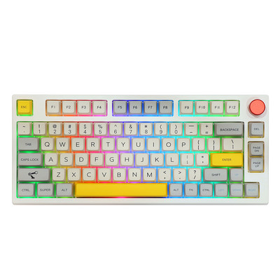 Mechanická klávesnica EPOMAKER TH80 PRO s 75% možnosťou výmeny za chodu, RGB, 2,4 GHz/Bluetooth 5.0/káblová, MDA PBT, ovládanie kláves, ANSI ISO