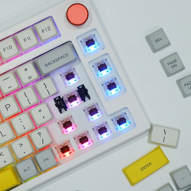 Mechanická klávesnica EPOMAKER TH80 PRO s 75% možnosťou výmeny za chodu, RGB, 2,4 GHz/Bluetooth 5.0/káblová, MDA PBT, ovládanie kláves, ANSI ISO