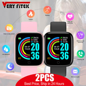 2 τμχ Y68 SmartWatch D20 Χονδρικό Bluetooth Fitness Tracker Μόνιτορ καρδιακού παλμού Έξυπνο ρολόι Y68s D20s Dropshipping
