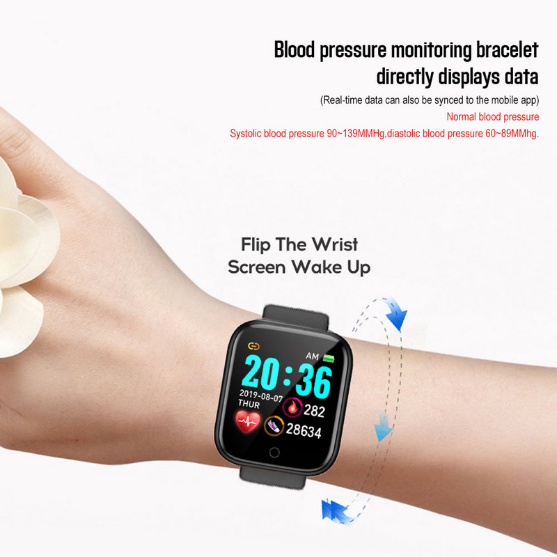 2 τμχ Y68 SmartWatch D20 Χονδρικό Bluetooth Fitness Tracker Μόνιτορ καρδιακού παλμού Έξυπνο ρολόι Y68s D20s Dropshipping